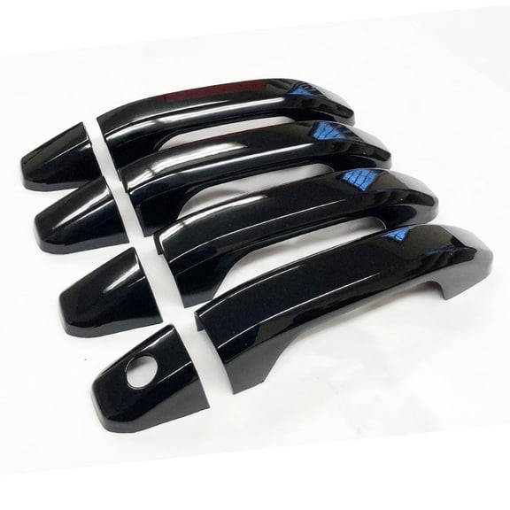 Ultra Finish GLOSSY-BLACK Series 8pcs Door Handle Covers Compatible With 2014-2019 Chevrolet Silverado GMC Siera Suvs Trucks