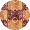 thumbnail image 1 of Ahgly Company Tapis Rond Lavable en Machine Intérieur Transitionnel Jaune Orange, 8 Pieds Rond, 1 of 7