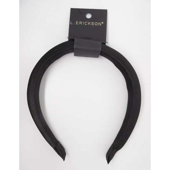 L. Erickson 1" Padded Headband for All Hair Types - Satin Black