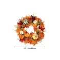 thumbnail image 3 of Yhmxh 18 Inch Fall Wreath for Front Door Decor, Artificial Maple Leaves Pumpkins Sunflower Wreath Decor, Farmhouse Autumn Harvest Wreath for Window Porch Thanksgiving & Outdoor Decor, 3 of 6