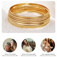 thumbnail image 3 of DESIGNICE 5Pcs Gold Bangles for Women Flexible Stacking Girls Jewelry Electroplating Gold Bangles for Women Gold, 3 of 7