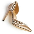 thumbnail image 3 of XYD Women Elegant Pearls D'Orsay Pumps Pointed Closed Toe Stiletto High Heels Slip-on Dress Evening Shoes Size 15 Champagne, 3 of 4