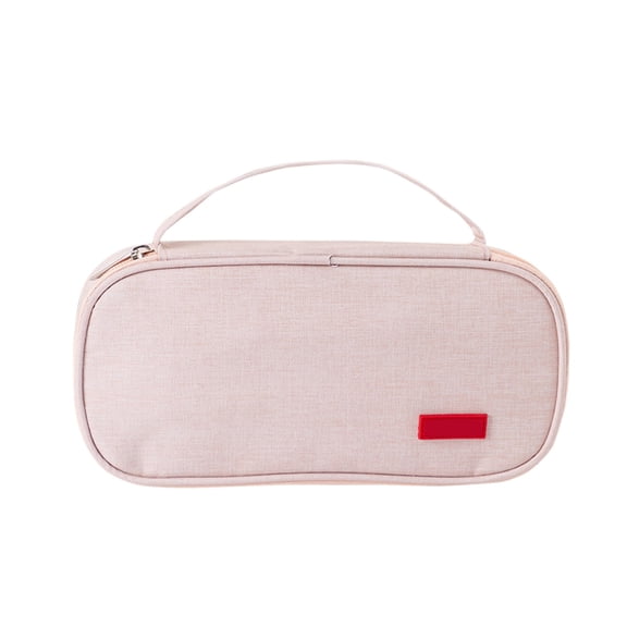 Large Capacity Pencil Cases Oxford Cloth Pencil Bag with Handle Aesthetic Case Stationery Organizers for Stationery, School, Office pink One Size