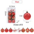 thumbnail image 2 of Christmas Balls Ornaments for Xmas Tree - Shatterproof Christmas Tree Decorations Large Hanging Coloured Drawing Balls, 8PCS (2.36" in Dia), 2 of 8