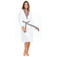 thumbnail image 3 of Women’s 100% Terry Cotton Bathrobe Toweling Dressing Gown Robe Two Tone WhiteGray, 3 of 6