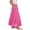 Hot Pink, variant on Hrsba Women Solid Color Hollow Lace Skirt High Waist Multi Layer Ruffle Long Skirt with Liner Maxi Skirts for Women