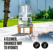 Invigorated Water pH Recharge Glass Alkaline Water Filter Dispenser, 2.25 Gallon, 1 Filter