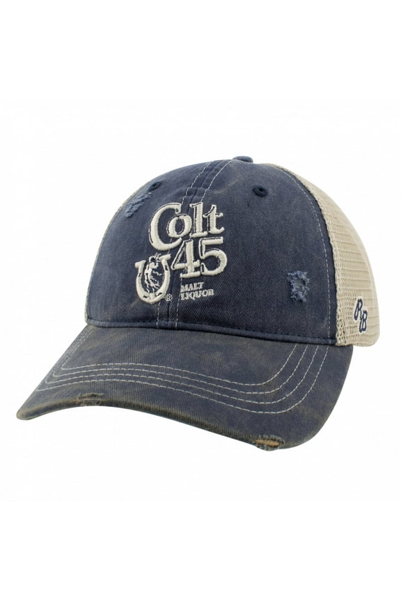 Malt Liquor Distressed Denim Trucker Hat