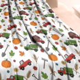 thumbnail image 3 of Cartoon Farm Vehicles Pumpkins White Pattern Blanket,Comfortable Soft Flannel Throw Blanket,All Season,Warm Lightweight Blankets for Sofa Bed Couch Living Room Chair,40"x50", 3 of 4