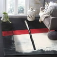 thumbnail image 4 of Area Rugs Indoor Non-Slip Rectangle Rug 2x3 Ft Red Black Brush Abstract Modern Street Art Watercolor Rug Rubber Backing Floor Mats Non Shedding Home Decor Carpet for Entryway Living Room, 4 of 8