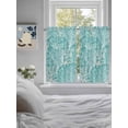 thumbnail image 4 of Tier Curtains 45 Inches Long, Teal Coral Coastal Window Treatment Curtain Drapes, Ocean Nautical Seaside Beach Window Half Privacy Curtains for Bedroom Bathroom, 42"x45", 2 Panels, 4 of 7