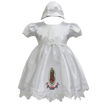 

Baby Girl Toddler Christening Dress Gown w/ Bonnet Virgin Mary Rose 0-30M White