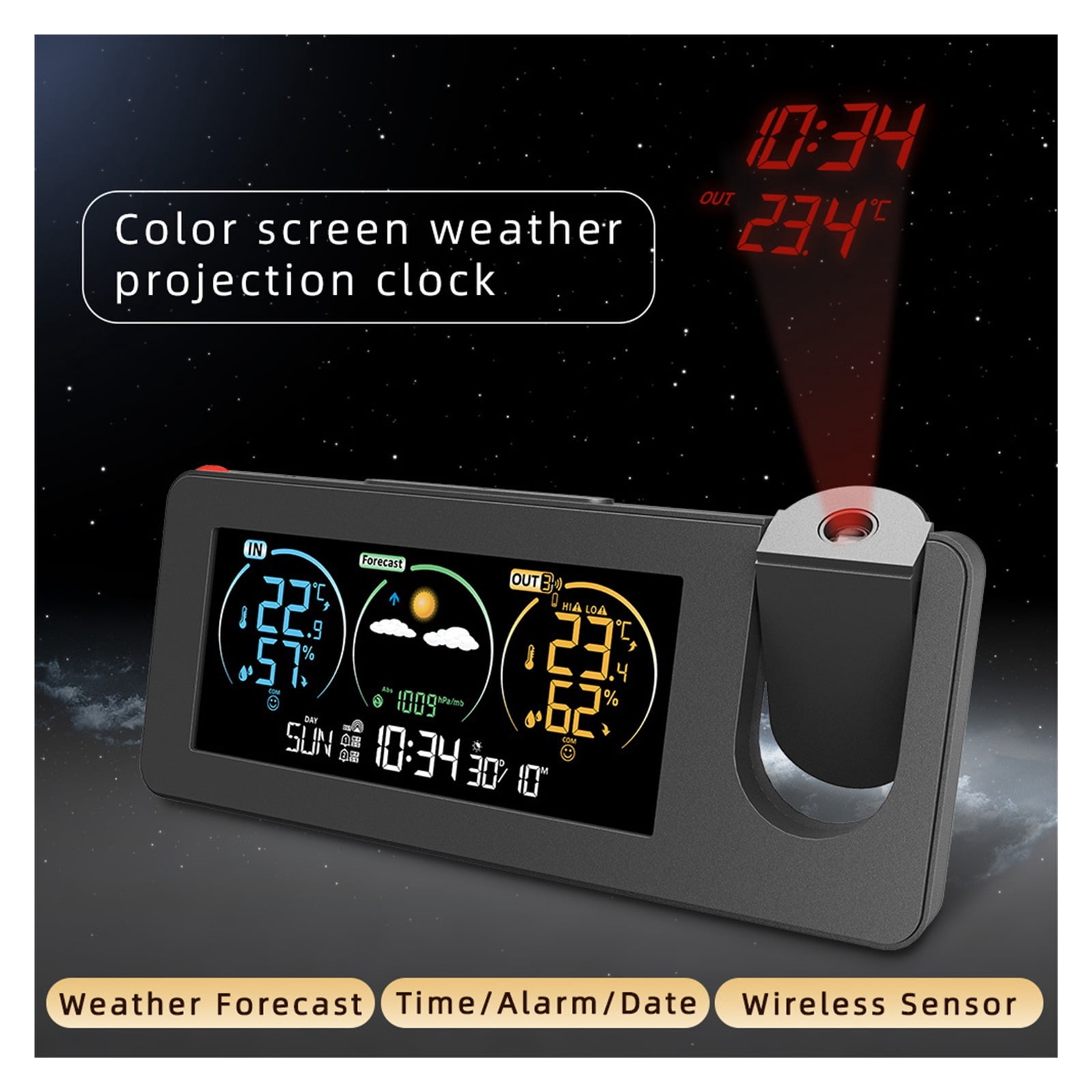 Weather Station Thermometer Electronic Projection Weather Forecast Temperature and Humidity