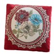 thumbnail image 4 of Funda de almohada floral, funda de almohada cuadrada de 45 cm, 45 x 45 cm, funda de almohada con diseño de flores, funda de cojín para dormitorio, Rojo oscuro, 4 of 8