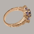 thumbnail image 4 of LBG British Made 9k Rose Gold Natural Amethyst Womens Statement Ring - 33 size options - Size 11.5, 4 of 8