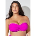 thumbnail image 4 of Swimsuits for All Women's Valentine Ruched Bandeau Bikini Top, 4 of 6