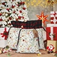 thumbnail image 6 of Rocae Wildflower Watercolor Print Christmas Drawstring Linen Gift Bag with Drawstrings Treat Bag Goody Present Bags for Christmas Party Favor, 6 of 8
