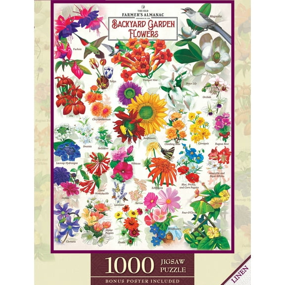 MasterPieces 1000 Piece Jigsaw Puzzle - Farmer's Almanac Garden Florals