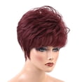 thumbnail image 3 of lionlar Cool Design Short Straight s With Bangs Red Color Heat Perm OK 70% Real, 3 of 9