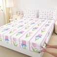 thumbnail image 3 of Manfei Rustic Flower Floral Full Size Sheets, Vintage Garden Tulip Bed Sheets, French Bohemian Style Sheet Sets, Lightweight Room Decor, 4-Piece, 3 of 7