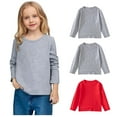 thumbnail image 3 of Avrntaa Solid Tops for Toddler Boys Girls Long Sleeve Cute Soft Basic Layer T-shirt for 1-11 Y 3PC, 3 of 7