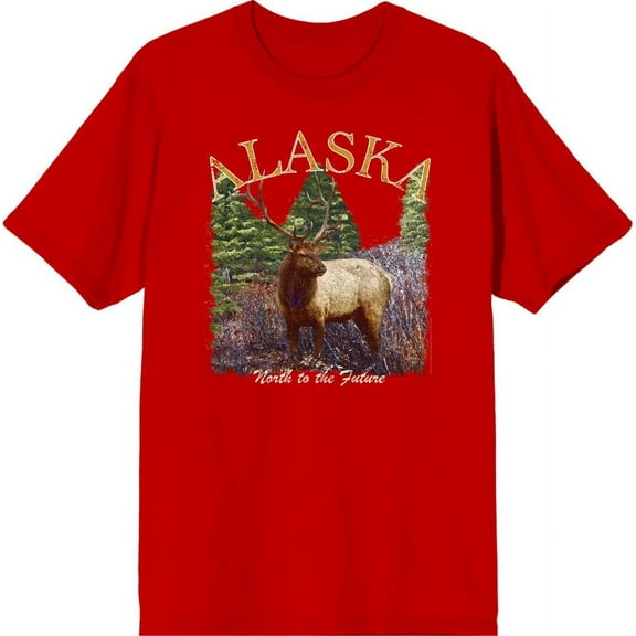 Adventure Society Alaska Men's Red Crew Neck Short Sleeve Tee-XL
