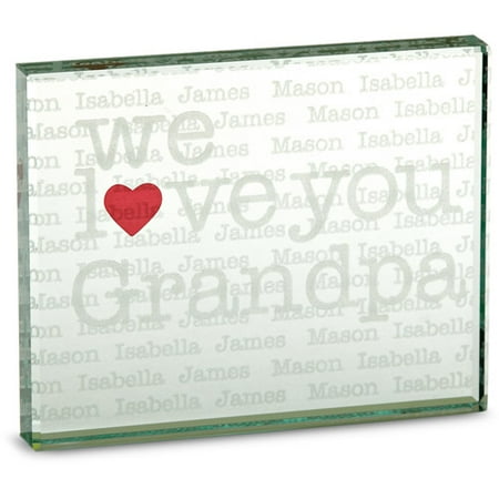 Personalized "We Heart" 2-Sided Glass Block