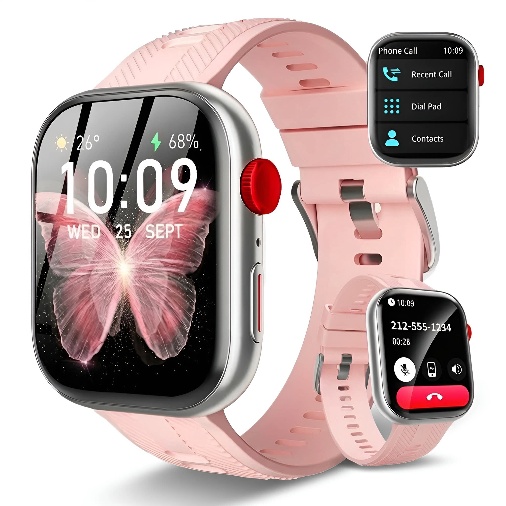 Lmcpa 2.01 Inch Smart Watch, Pink photo 1