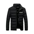 thumbnail image 1 of Innerwin Down Coats Color Block Men Winter Warm Jacket Work Stand Collar Business Coat Black M, 1 of 2