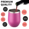 thumbnail image 3 of Juego de vasos de vino de acero inoxidable de doble pared YEBTS Life de 12 oz, 3 of 6