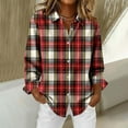thumbnail image 4 of Long Sleeve Shirts for Women, Women's V Neck Plaid Shirts Flannel Casual Blouses Button-Down Business Loose Tops Long Sleeve Outfits, 4 of 8