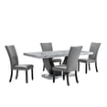 thumbnail image 2 of New Classic Furniture Lyra 5-Piece Wood Dining Table Set in Gray, 2 of 14