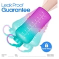 thumbnail image 4 of 64oz Leakproof BPA Free Drinking Water Bottle with Time Marker for Fitness Camping and Outdoor Enthusiasts green/purple, 4 of 6