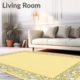 thumbnail image 2 of ODIKA 2'x3' Machine Washable Non-Slip Area Rug, Elegant Rococo Scroll and Petal Arrangement with Vintage Wash High Traffic Rug, Ivory, 659961, 2 of 7