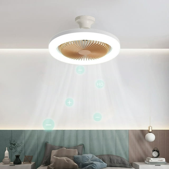 JMYHOAM Ceiling Fans with Lights Ceiling Fan with Lights, Enclosed Low Fan Light, Ceiling Light with Fan, Hidden Fan with E27 Lamp Fans on Clearance