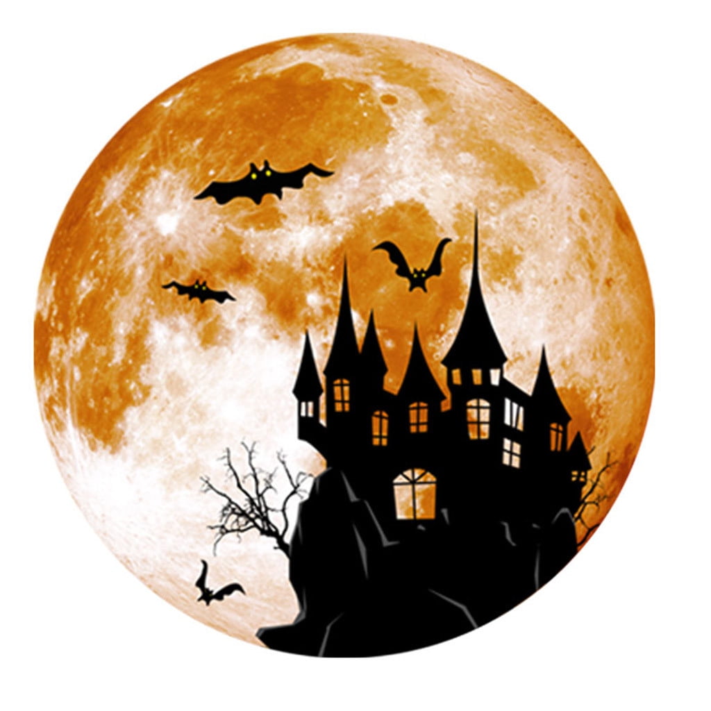 Creative Luminous Moon Shadow Wall Sticker Halloween Decoration Sticker Bat Walmart Com