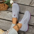 thumbnail image 4 of Women's Slip-On Walking Shoes - Breathable Knit Upper & Cushioned Soft Sole for All-Day Comfort | Lightweight Athletic Casual Sneakers, 4 of 13