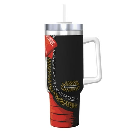 

Daiia CHARRO SUIT Printed 40 oz Tumbler with Handle Ice Bully Insulated Tumbler 2 in 1 Lid Insulated Water Bottle Stainless Steel Travel Coffee Mug
