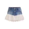 thumbnail image 5 of Madden NYC Women's Eyelet Trim Denim Skirt, Sizes XXS-XXL, 5 of 5