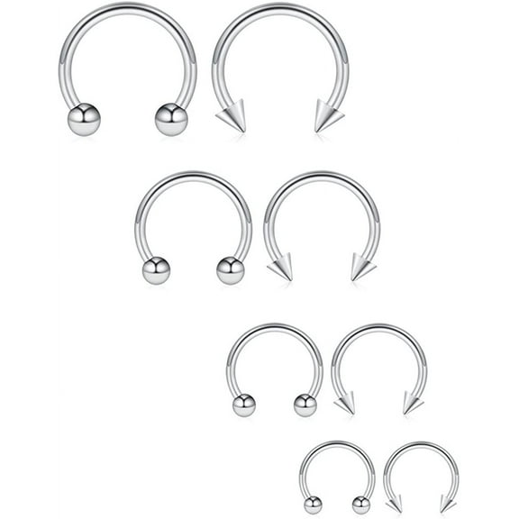 Briana Williams 16G Septum Rings Surgical Steel Nose Septum Horseshoe Hoop Earring Eyebrow Tragus Piercing