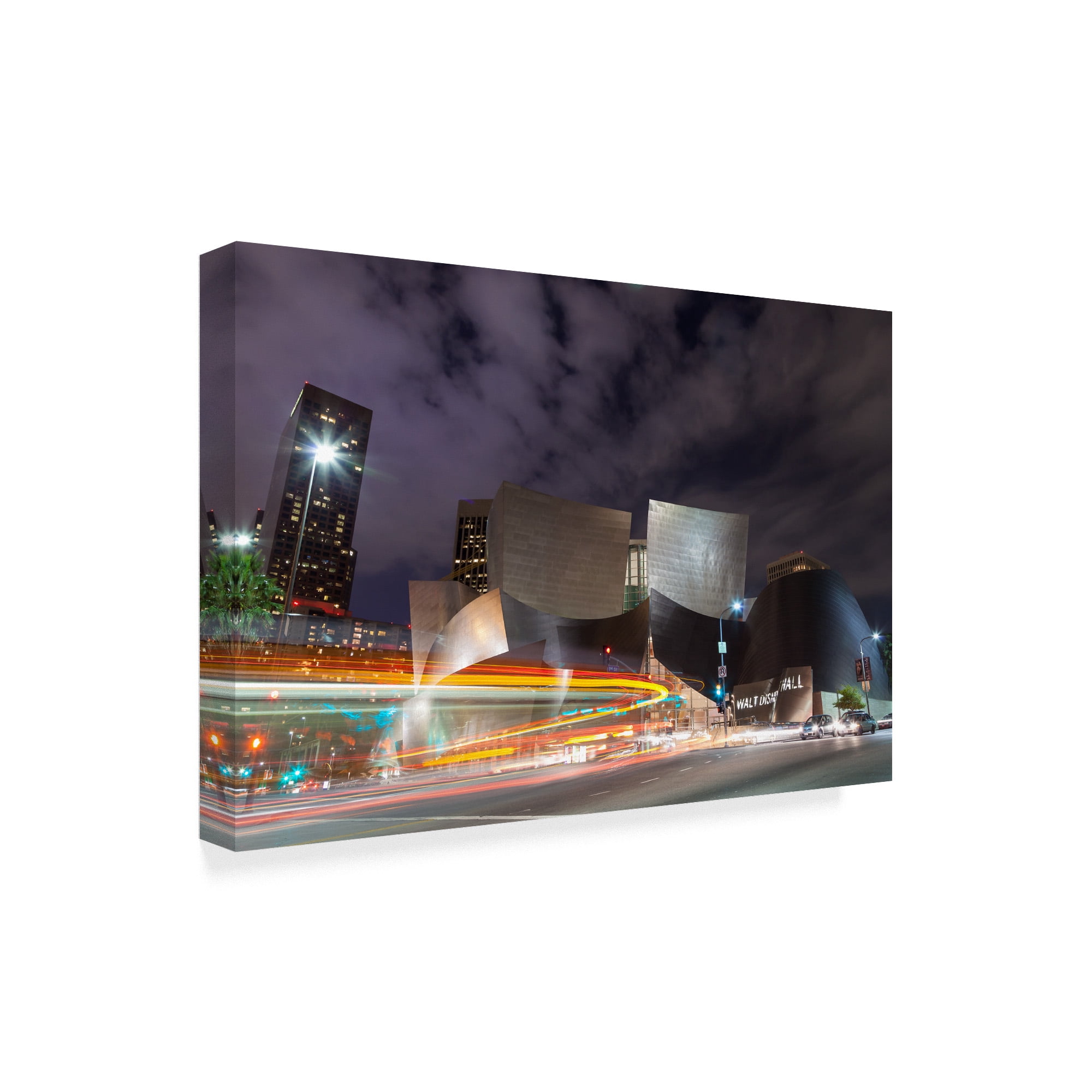 Trademark Fine Art 'Bus Streak Disney Concert Hall' Canvas Art by Chris Moyer