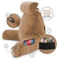 thumbnail image 2 of Nestl Reading Pillow, Extra Large Comfortable Bed Rest Pillow with Arms – Premium Shredded Memory Foam TV Pillow, Detachable Neck Roll & Lumbar Support Pillow - Light Mocha Brown, 2 of 8
