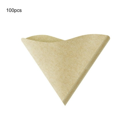 

VEAREAR Coffee Filter 100Pcs V-shaped Coffee Filters Natural Unbleached Powder Drip Disposable Paper