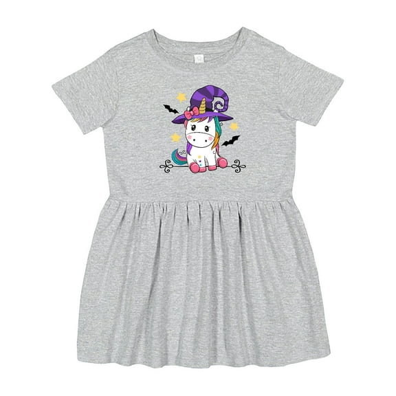 Inktastic Halloween Girls Unicorn Witch Girls Toddler Dress
