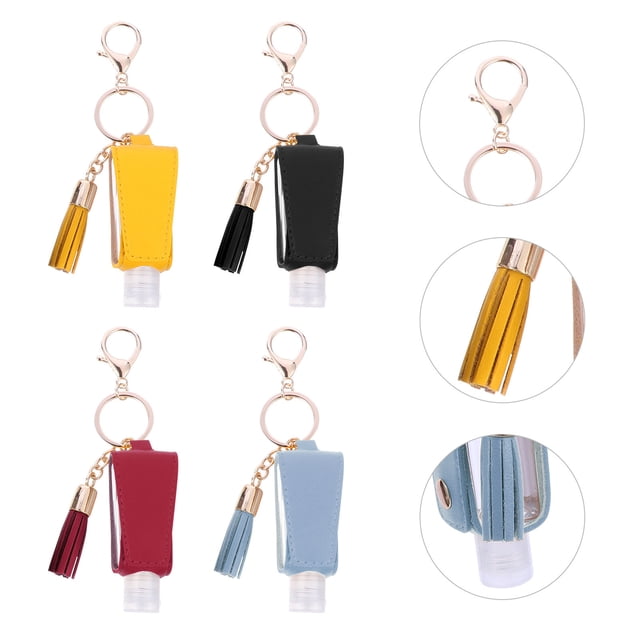 unbranded 4Ud Soporte Llaveros Con Para Líquidos Y Funda De Cuero PU Multicolor