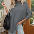thumbnail image 3 of Aayomet Cardigan For Women Plus Size Women’s Long Sleeve Halter Neck Cutout Off Shoulder Ribbed Knit Loose Casual Pullover Sweater Top,Dark Gray S-XXL, 3 of 4