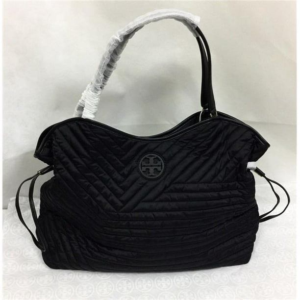 Tory Burch - Tory Burch 40938 Quilted Nylon Slouchy Tote Bag - Black ...