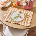 thumbnail image 6 of Beautiful Home by Drew Barrymore Ruffle Stripe Fabric Placemat, Coral Rose, 20"W x 14"L, 6 of 6