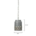 thumbnail image 3 of Alden Décor Cambria Ceramic 1-Light Pendant Long - Grey, 3 of 5