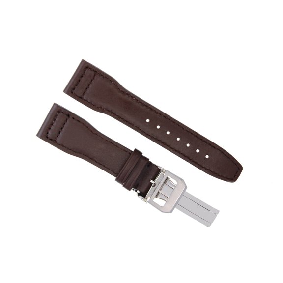 21MM LEATHER WATCH STRAP BAND FOR IWC PILOT TOP GUN 377714   CLASP BROWN SHINY